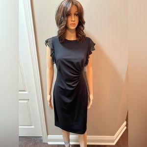NWT Shelby & Palmer Black Ruffle Sleeve Sheath Dress Dress Sz10